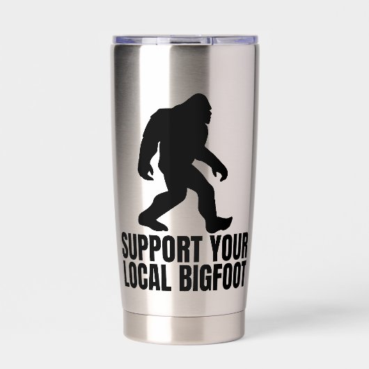 Support Your Local Bigfoot Funny Bigfoot Lover Geïsoleerde Drinkbeker (Voorkant)