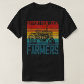 Support Your Local Farmer Cool Farming Retro Vinta T-shirt (Design voorkant)