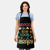 Support Your Local Library Book Readers Lovers Schort (Gedragen)