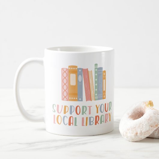 Support Your Local Library Koffiemok (Met donut)