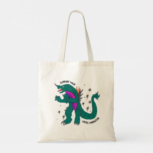 "Support Your Local Monster" Tote Bag  (Achterkant)