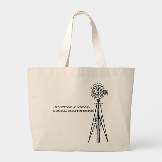 Support your local ranchers tote grote tote bag (Achterkant)