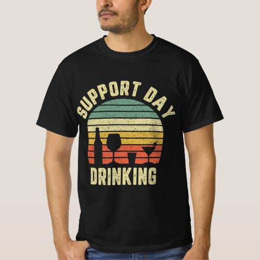  supportdag Drink Retro Alcohol Gift T-shirt (Voorkant)