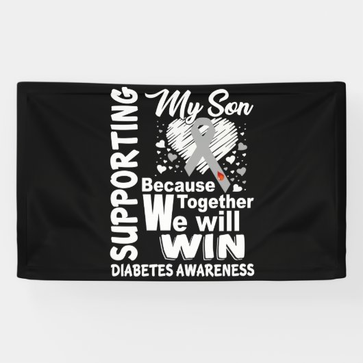 Supporting My Son Diabetes Awareness Month Spandoek (Horizontaal)