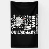 Supporting My Son Diabetes Awareness Month Spandoek (Verticaal)