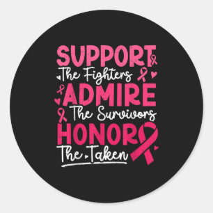 Supportstrijders bewonderen overlevenden van borst ronde sticker