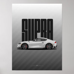 Supra MK5 – Zilveren sportwagen Poster