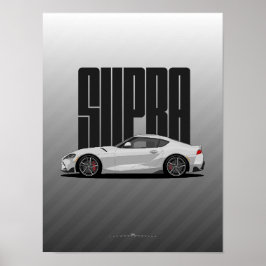Supra MK5 – Zilveren sportwagen Poster