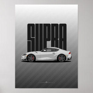 Supra MK5 – Zilveren sportwagen Poster