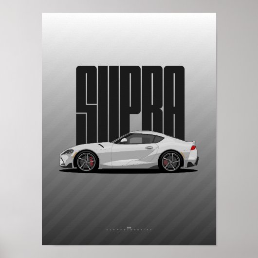 Supra MK5 – Zilveren sportwagen Poster (Voorkant)