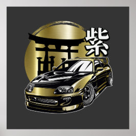 Supra MK 4 Gouden Drift Auto Poster