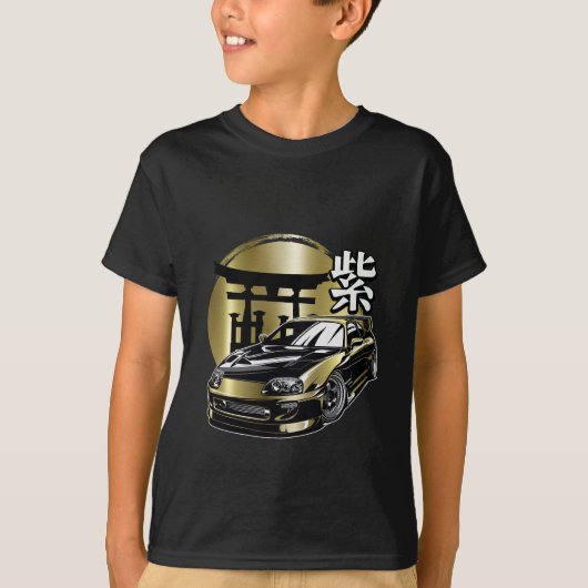 Supra MK 4 Gouden Drift Auto T-shirt (Voorkant)