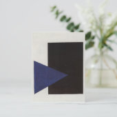 Suprematisme met blauwe driehoek en zwart vierkant briefkaart (Staand voorkant)