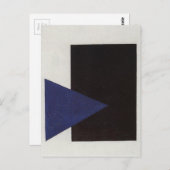 Suprematisme met blauwe driehoek en zwart vierkant briefkaart (Voorkant / Achterkant)