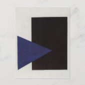 Suprematisme met blauwe driehoek en zwart vierkant briefkaart (Voorkant)