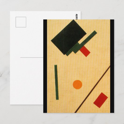 Suprematistische compositie van Kazimir Malevich, Briefkaart (Voorkant / Achterkant)