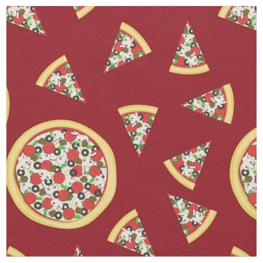 Supreme Combo Pizza Malse Eten Kinderen Stof (Close Up)