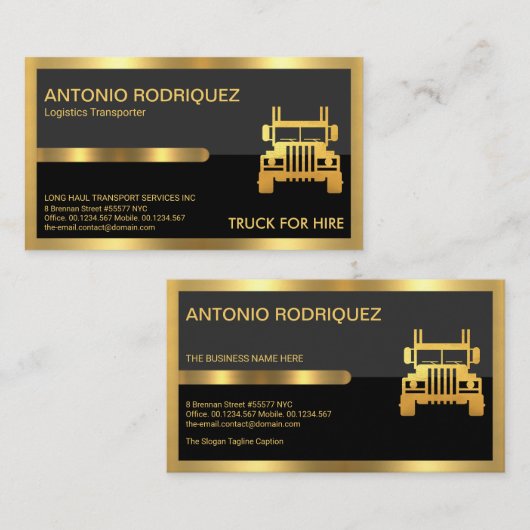 Supreme Gold Tab Lijst Grey Black Layers Visitekaartje (Voorkant / Achterkant)