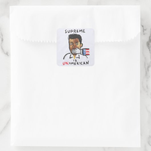 supreme  vierkante sticker (Tas)