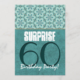 SUPRISE 60th Birthday Party Aqua and Blauwgroen Sj Kaart