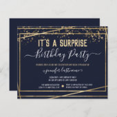 Suprise Birthday Party Budget Uitnodiging (Voorkant / Achterkant)