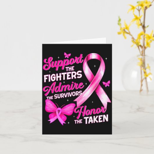 Suprt Admire Honor Breast Cancer Awareness Shirts  Kaart (Gele Bloem)