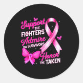 Suprt Admire Honor Breast Cancer Awareness Shirts  Ronde Sticker (Voorkant)