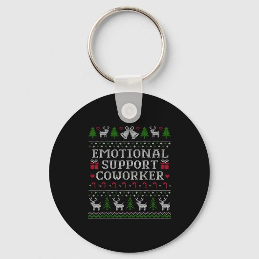 Suprt Coworker Retro Ugly Christmas Saying Quote  Sleutelhanger (Voorkant)