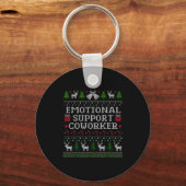Suprt Coworker Retro Ugly Christmas Saying Quote  Sleutelhanger (Voorkant)