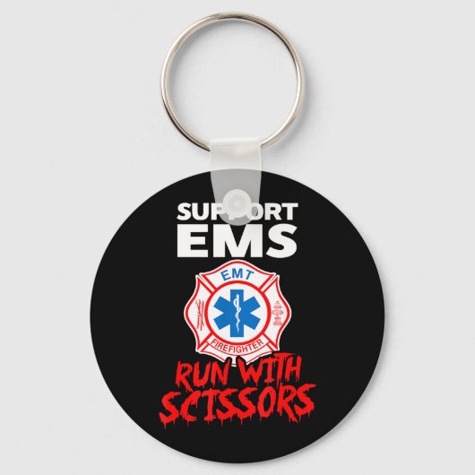 Suprt EMS hardlopen met scharen Halloween EMT Sleutelhanger (Voorkant)