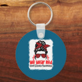 Suprt Heart Disease Awareness We Wear Red Tee Woma Sleutelhanger (Voorkant)