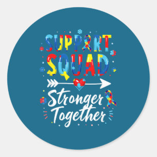 Suprt Squad Asperger Syndroom Bewustzijn Ronde Sticker