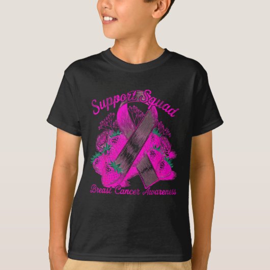 Suprt Squad Breast Cancer Awareness Nk Ribbon Wome T-shirt (Voorkant)