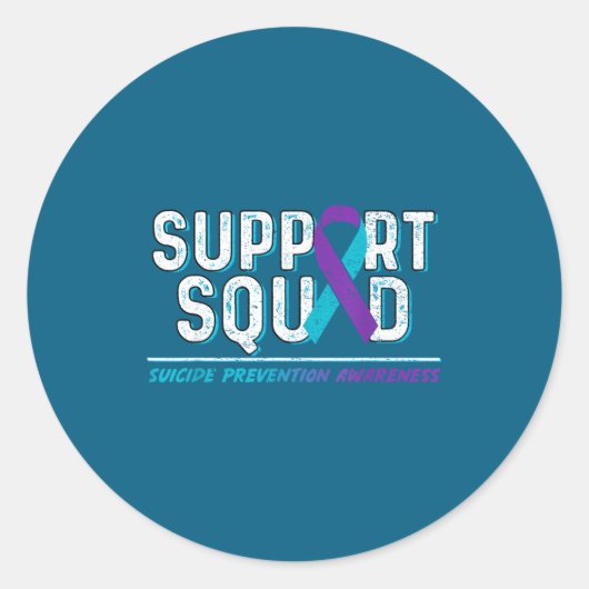 Suprt Squad Suprt Preventie van Zelfmoord bewustzi Ronde Sticker (Voorkant)