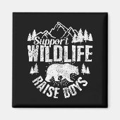 Suprt Wildlife Raise Boys Mom Dad Wild One Funny G Magneet (Voorkant)
