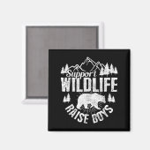 Suprt Wildlife Raise Boys Mom Dad Wild One Funny G Magneet (Voorkant / Achterkant)