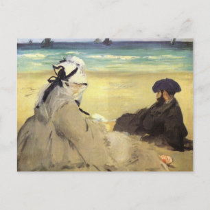 Sur la plage 1873 van Edouard Manet Briefkaart
