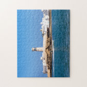 Sur vuurtoren met vissersboot - Sur, Oman Legpuzzel (Verticaal)