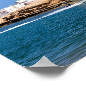 Sur vuurtoren met vissersboot - Sur, Oman Poster (Hoek)