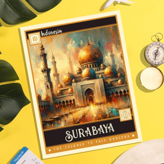 Surabaya, Indonesië | schilderij Briefkaart