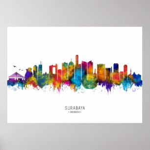 Surabaya Indonesië Skyline Poster