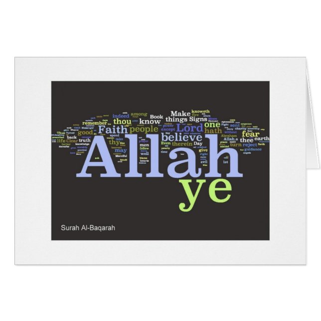 Surah Al-Baqarah Wordle Card (Voorkant Horizontaal)