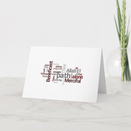 Surah Al-Fatiha Wordle Wenskaart Kaart (Voorkant)