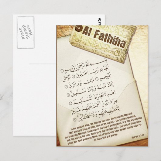 Surah Fathiha Post Card Briefkaart (Voorkant / Achterkant)