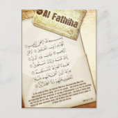 Surah Fathiha Post Card Briefkaart (Voorkant)