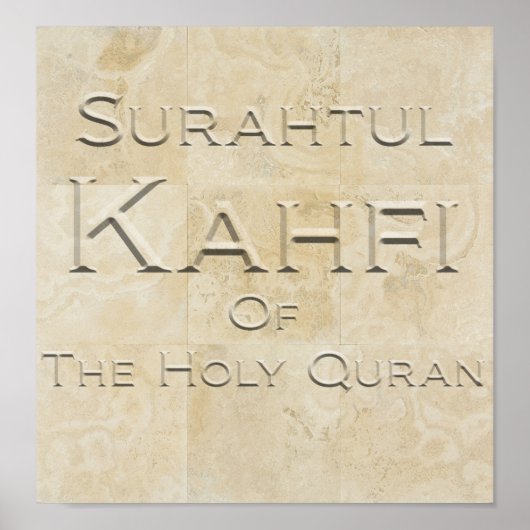 Surahtul Kahfi in Travertine Stone Poster (Voorkant)