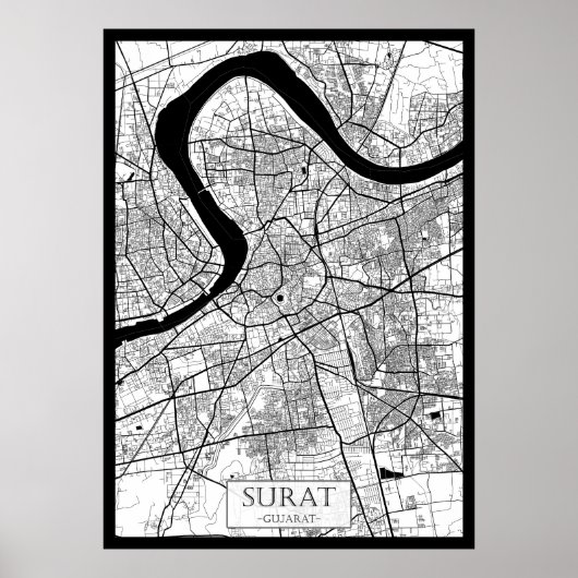 Surat Gujarat Kaart Poster (Voorkant)