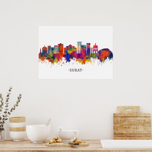 Surat India Skyline Poster (Keuken)