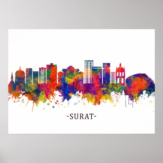 Surat India Skyline Poster (Voorkant)