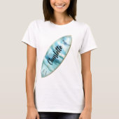 Surboard blue name script t-shirt (Voorkant)